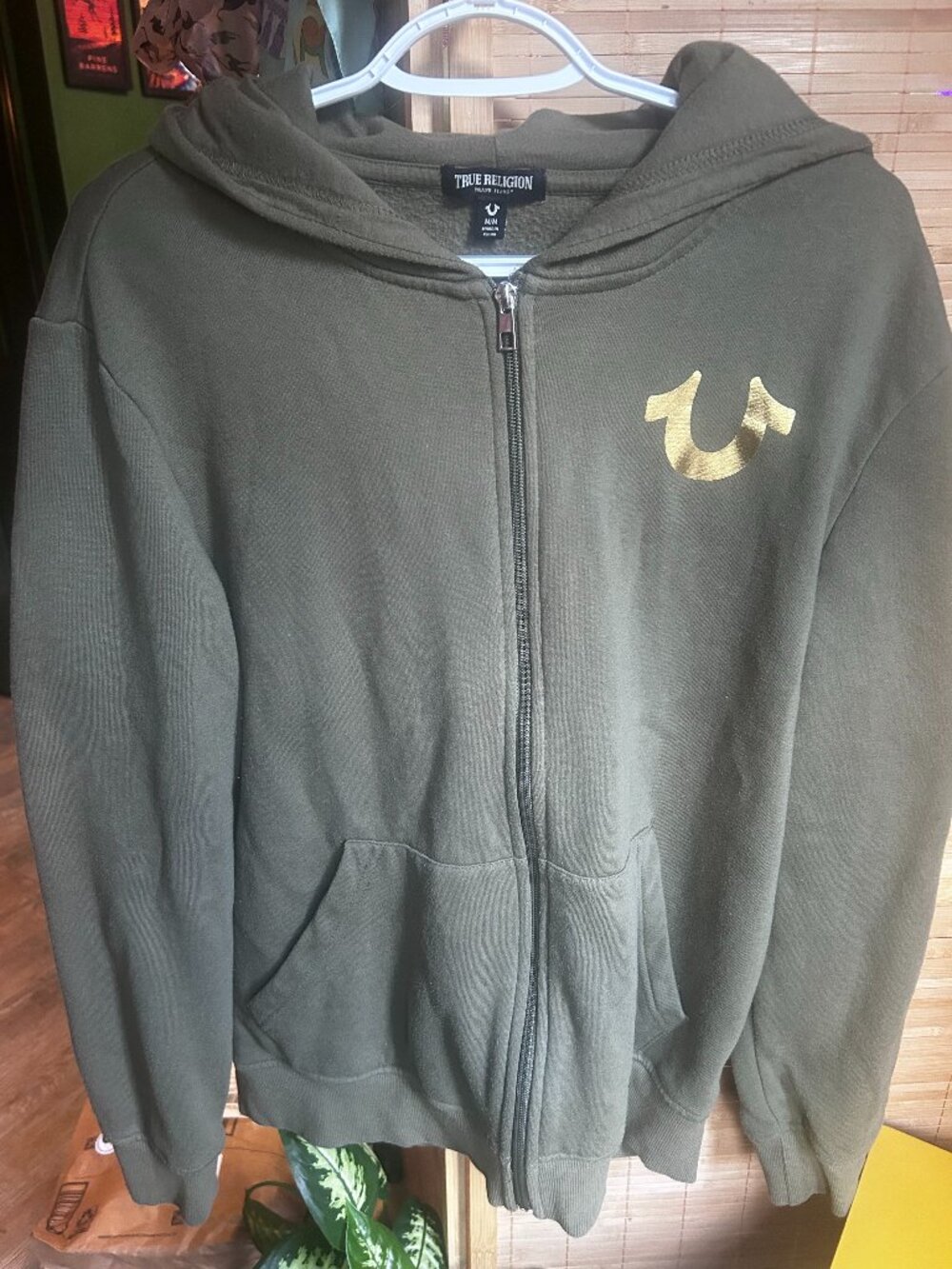 True Religion Mens medium zip up hoodie